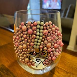 Plastic stemless wine glass blinged out